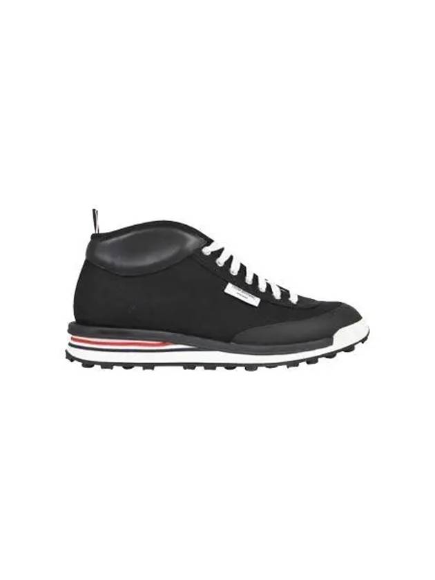 Interlock Tech Runner Canvas High Top Sneakers Black - THOM BROWNE - BALAAN 2