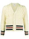 Aran Cable Classic Mohair Cardigan White - THOM BROWNE - BALAAN 2