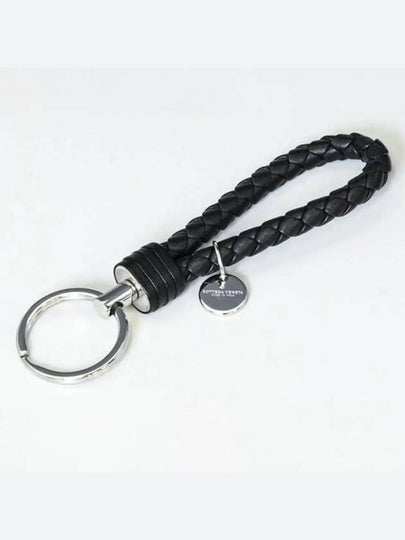 Intrecciato Leather Key Holder Black - BOTTEGA VENETA - BALAAN 2