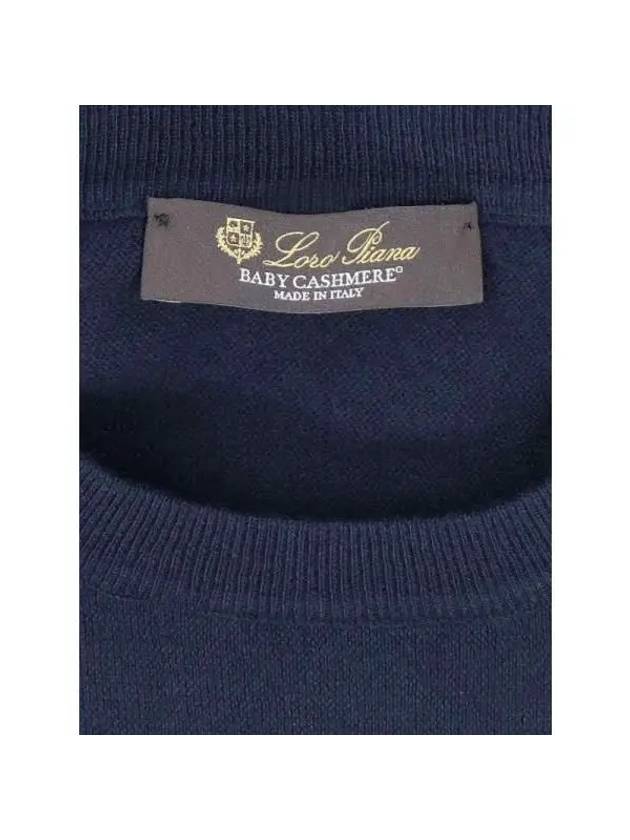 Men's Super Light Crew Neck Knit Top Navy - LORO PIANA - BALAAN 4