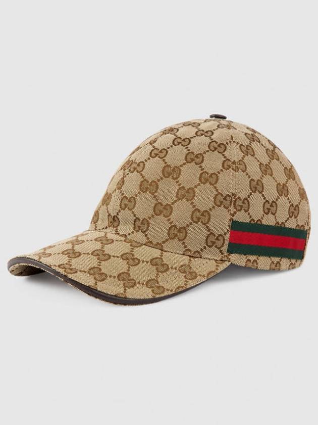 Original GG Web Supreme Canvas Baseball Ball Cap Beige Ebony - GUCCI - BALAAN 3