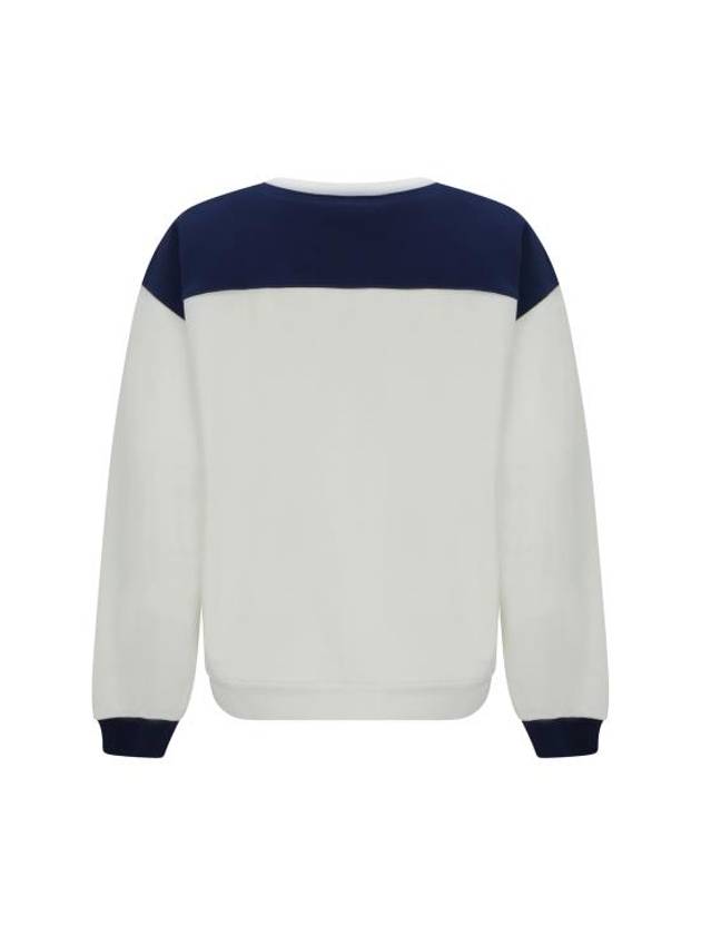 1921 Logo Print Cotton Jersey Sweatshirt Ivory Blue - GUCCI - BALAAN 3