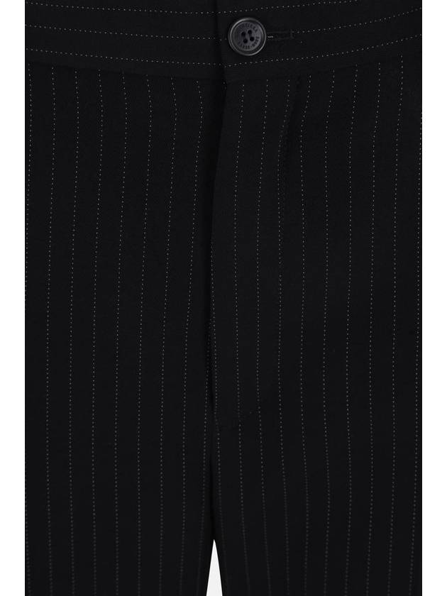 Pinstripe Pleats Front Straight Pants Black - BALENCIAGA - BALAAN 4