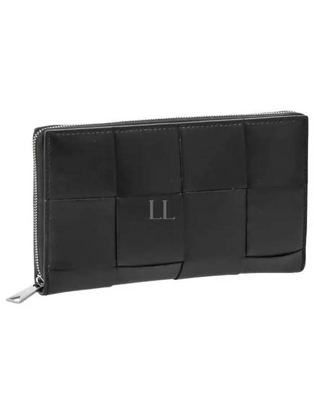 Cassette Zipper Around Long Wallet Black - BOTTEGA VENETA - BALAAN 2