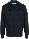 Wappen Patch Cotton Hooded Zip Up Navy - STONE ISLAND - BALAAN 1