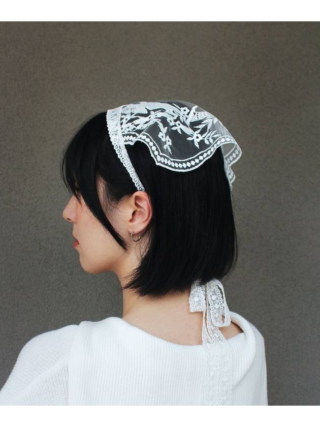 The Garden of Angel Lace Bandana Scarf White - RUBATI - BALAAN 2