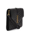 Monogram Envelope Flap Leather Clutch Bag Black - SAINT LAURENT - BALAAN 4