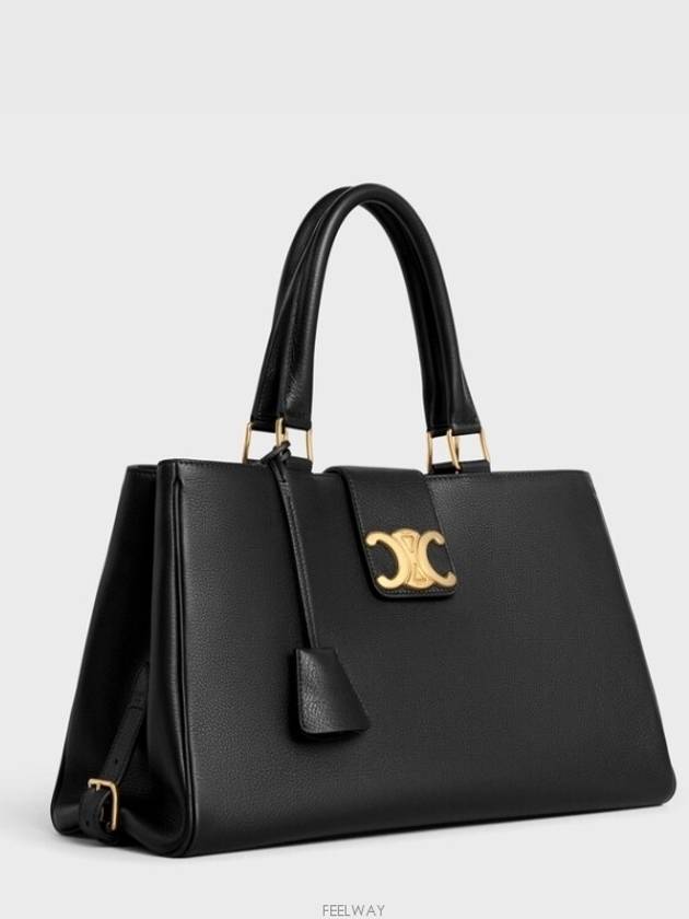 Appoline Medium Supple Calfskin Tote Bag Black - CELINE - BALAAN 3