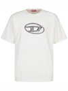 T Boxt Q22 Oval D Print Faded Short Sleeve Shirt White - DIESEL - BALAAN 3