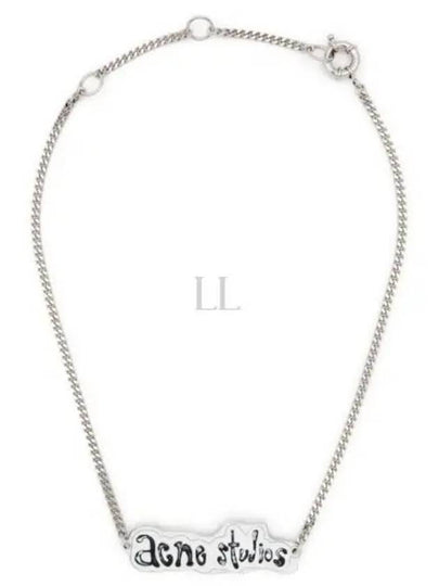 Logo Label Necklace Silver Grey - ACNE STUDIOS - BALAAN 2