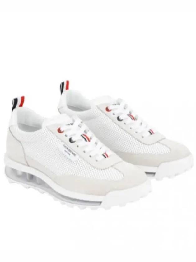 Women Vitello Calf Tech Runner Clear Sole Low Top Sneakers White - THOM BROWNE - BALAAN 2