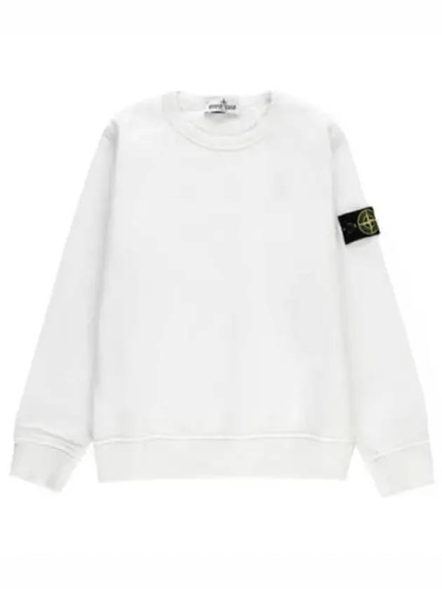 Kids Organic Cotton Fleece Sweatshirt White - STONE ISLAND - BALAAN 2