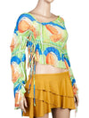 House of Sunny Women's Off Shoulder Crop Top VOL2107 MULTI - HAUS OF HONEY - BALAAN 3