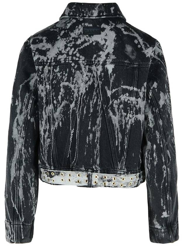 Ganni Black Denim Jacket - GANNI - BALAAN 3