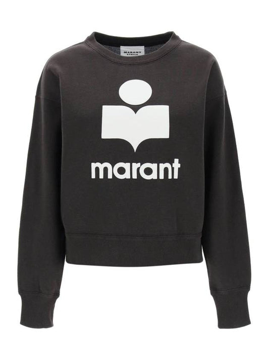 Mobyli Logo Sweatshirt Faded Black Ecru - ISABEL MARANT ETOILE - BALAAN 1