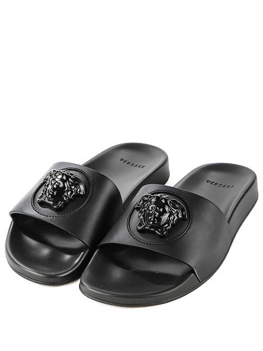 Medusa Slippers Black - VERSACE - BALAAN.