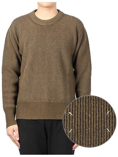 Men's Stitched Wool Knit Top Olive - MAISON MARGIELA - BALAAN 2