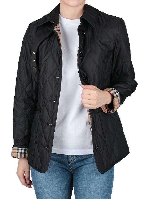 Diamond Quilted Thermoregulated Jacket Black - BURBERRY - BALAAN 4