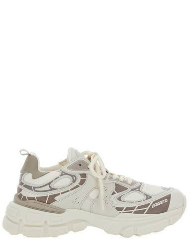 'Sphere Trip Running' Beige Sneakers With Chunky Sole And Logo On Tongue In Leather And Fabric Blend Woman - AXEL ARIGATO - BALAAN 1