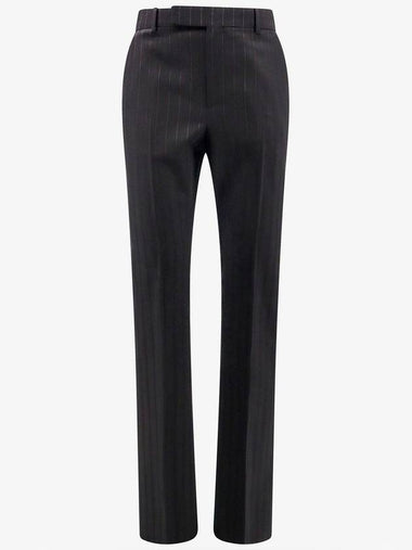 Striped Wool Flare Slacks Black - CELINE - BALAAN 1