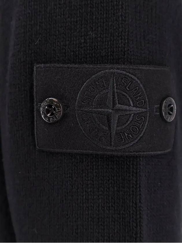 Compass Badge Wool Knit Top Black - STONE ISLAND - BALAAN 4