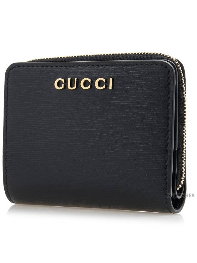 Script Leather Mini Card Wallet Black - GUCCI - BALAAN 3