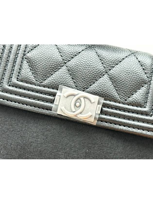 Boy Vintage Silver Medium Wallet Half Wallet Quilted Flap Caviar Coin Purse A80734 - CHANEL - BALAAN 9