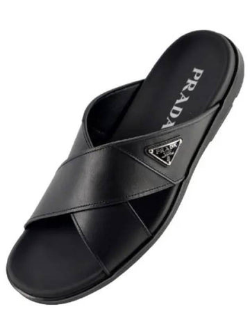 black leather sandals - PRADA - BALAAN 1