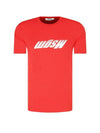 Round Neck Logo Cotton Short Sleeve T-Shirt Red - MSGM - BALAAN 1