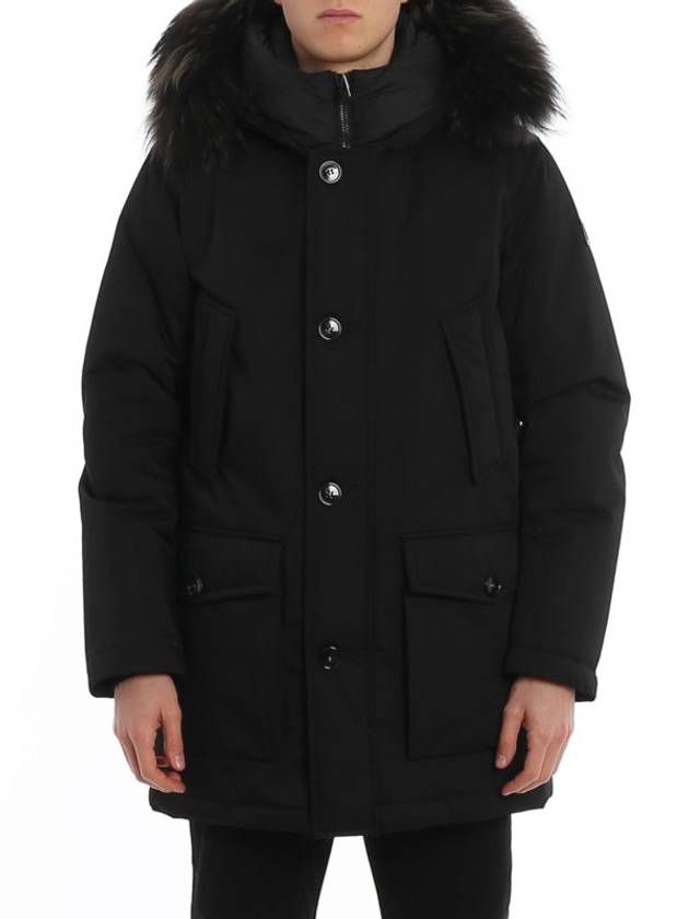 Fur Insert Down Hooded Parka Black - WOOLRICH - BALAAN.