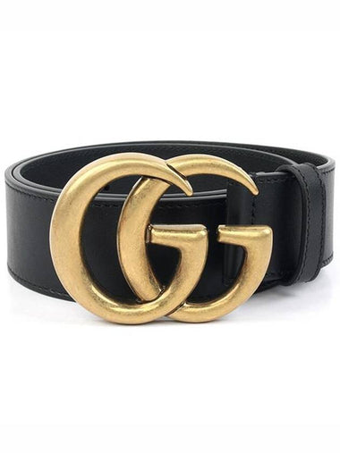 GG Logo Buckle Leather Belted Black - GUCCI - BALAAN 1