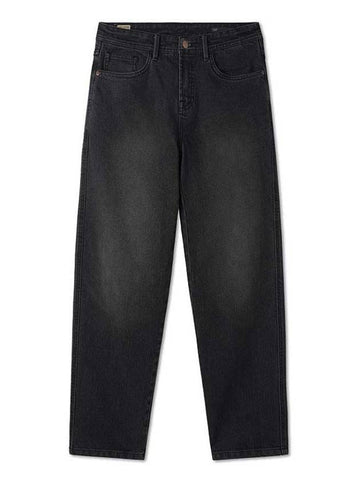 Destroyed tapered fit denim pants WASHED BLACK - BLACKBROWN - BALAAN 1