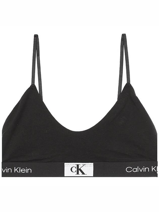 CK96 Logo Cotton Bra Black - CALVIN KLEIN - BALAAN.