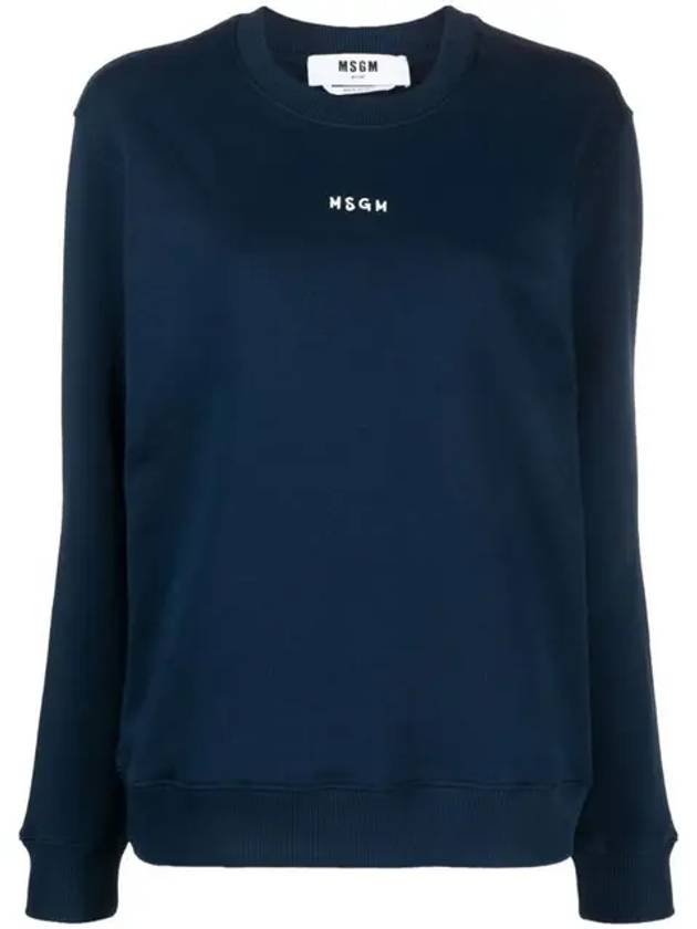 Micro Logo Print Sweatshirt Navy - MSGM - BALAAN 2