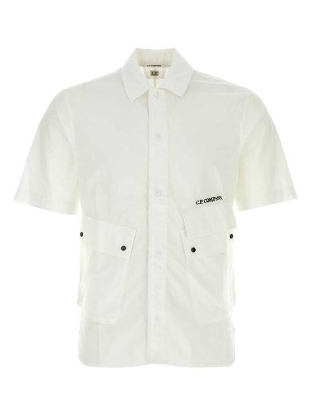 Cotton Popeline Pocket Short Sleeve Shirt White - CP COMPANY - BALAAN 2