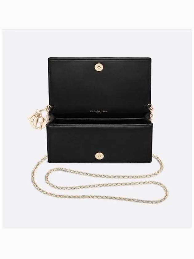 Lady Cannage Lambskin Chain Pouch Bag Black - DIOR - BALAAN 4