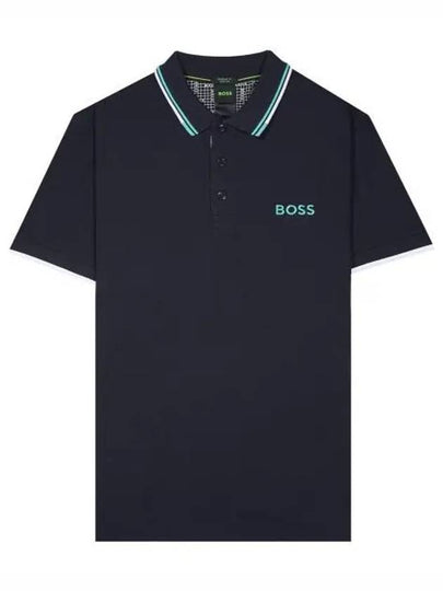 Paddy Striped Cotton Polo Shirt Navy - HUGO BOSS - BALAAN 2