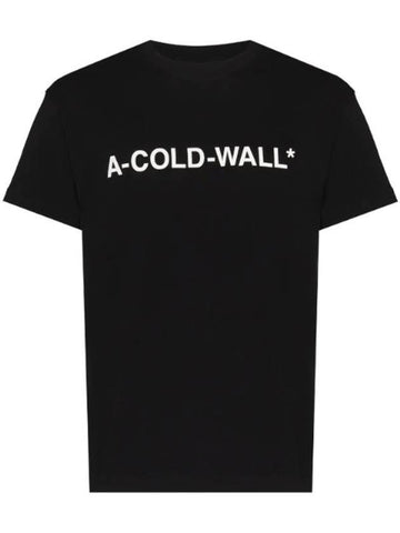 Essentials Logo Print Short Sleeve T-Shirt Black - A-COLD-WALL - BALAAN 1