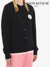 Women's Oly Flower Fox Patch Wool Cardigan Black - MAISON KITSUNE - BALAAN 5