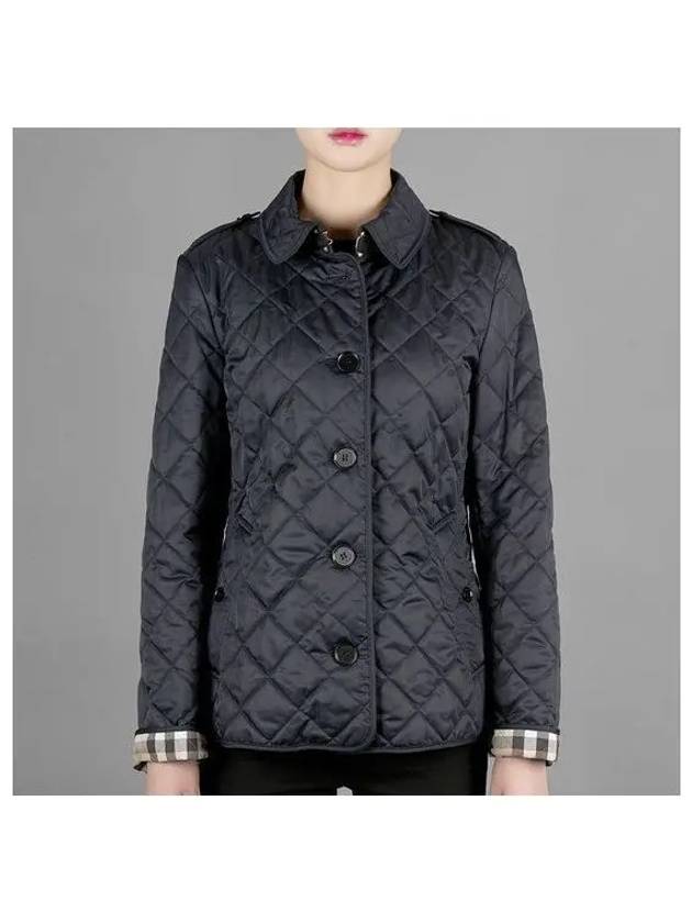 New Frankby Quilted Jacket Navy - BURBERRY - BALAAN 2