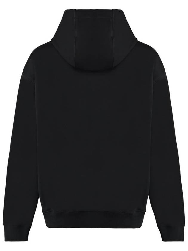 Logo Print Cotton Hoodie Black - VERSACE - BALAAN 3