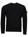 Raw Cotton Badge Crew Neck Knit Top Black - STONE ISLAND - BALAAN 2