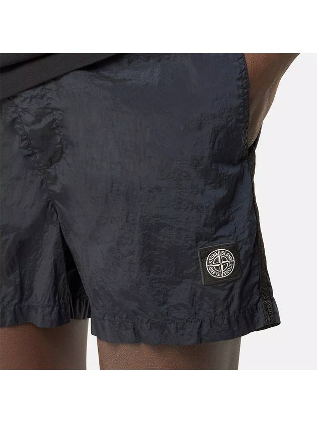 Patch Logo Nylon Swim Shorts Navy - STONE ISLAND - BALAAN 3