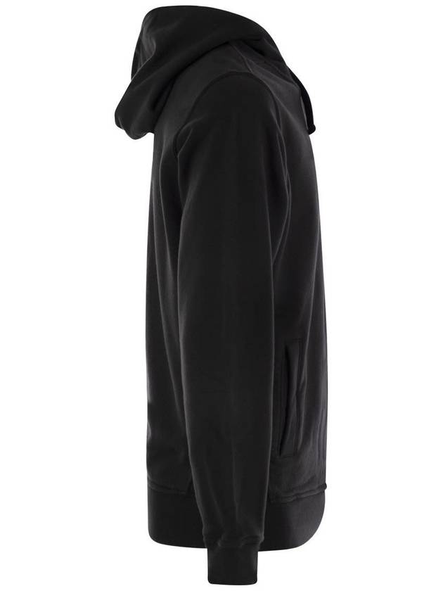 Wappen Patch Brushed Cotton Fleece Hoodie Black - STONE ISLAND - BALAAN 4