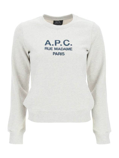 WoMen's TINa Logo Sweat Sweatshirt Heather Ecru - A.P.C. - BALAAN 1