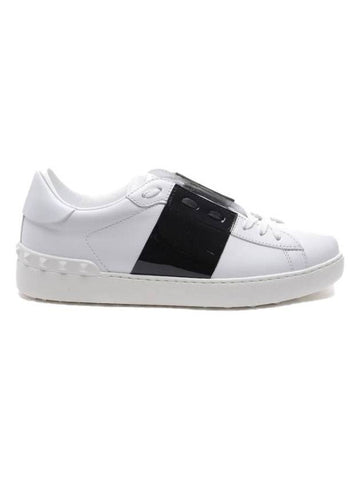 Black Enamel Hidden Low Top Sneakers White - VALENTINO - BALAAN 1