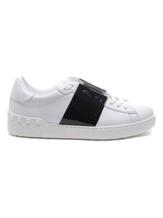 Black Enamel Hidden Low Top Sneakers White - VALENTINO - BALAAN.