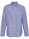 Fox Head Stripe Long Sleeve Shirt Blue - MAISON KITSUNE - BALAAN 2