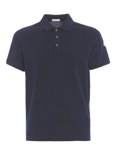 Logo Short Sleeve Polo Shirt Navy - MONCLER - BALAAN 2