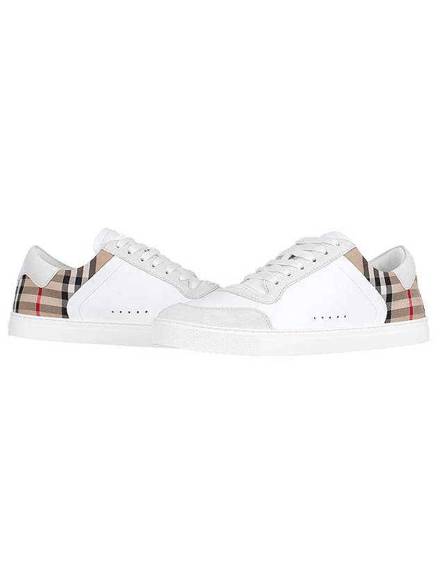 Check Leather Suede Sneakers Natural White Archive Beige - BURBERRY - BALAAN 2